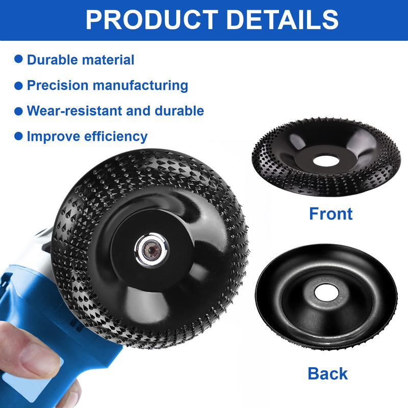 [Australia - AusPower] - WEDAMOO Wood Sanding Discs for Angle Grinder 125 mm, Root Miller, Tree Stump Mill, Wood Carving Disc Milling Disc with 16 mm Aperture Converter, Flex Rasp Disc for Polishing, Grinding, Carving B 1.0 