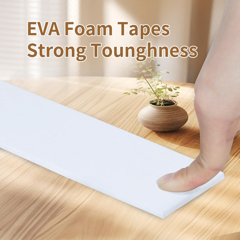[Australia - AusPower] - High Density Self- Adhesive EVA Single Sided Foam Tape,Weatherstrip Door Seal,Weatherproof,Waterproof,Thick Foam Insulation Tape,1 Roll for Window Seal Strip,0.79in x 16.4FT,White Sponge Tape 0.79in x 16.4FT 
