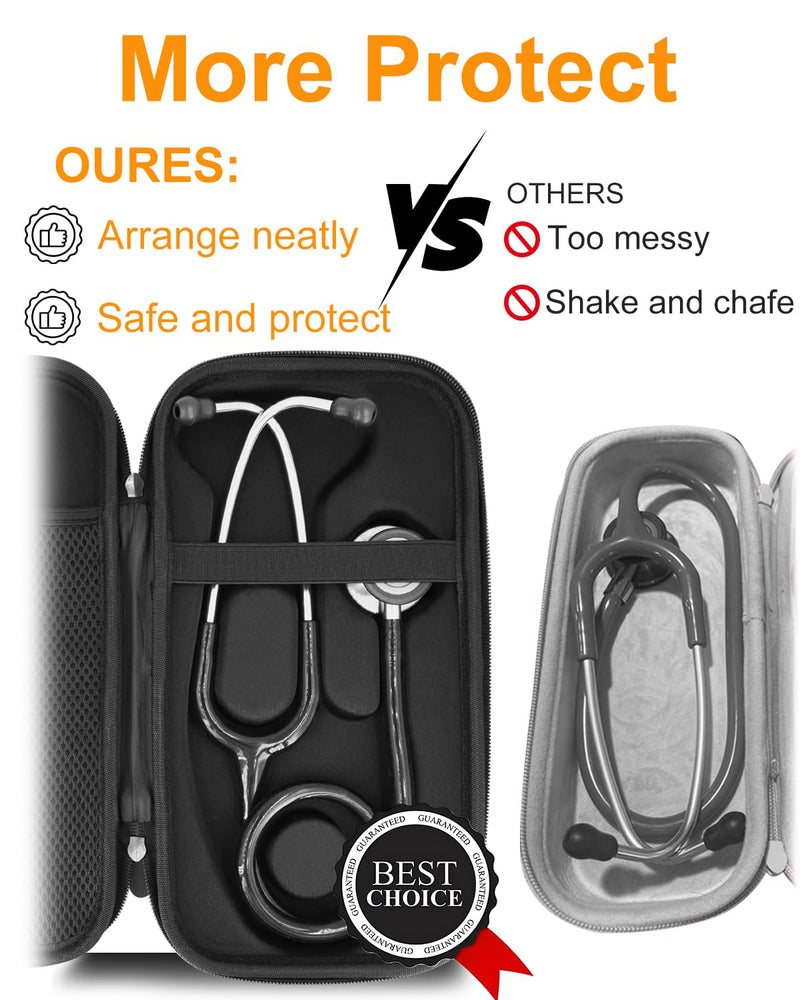 [Australia - AusPower] - Hard Stethoscope Travel Case for 3M Littmann Classic III & Cardiology IV Monitoring Stethoscope, 5620/5870/6200/etc, Compact & Portable Protective Carry Case 
