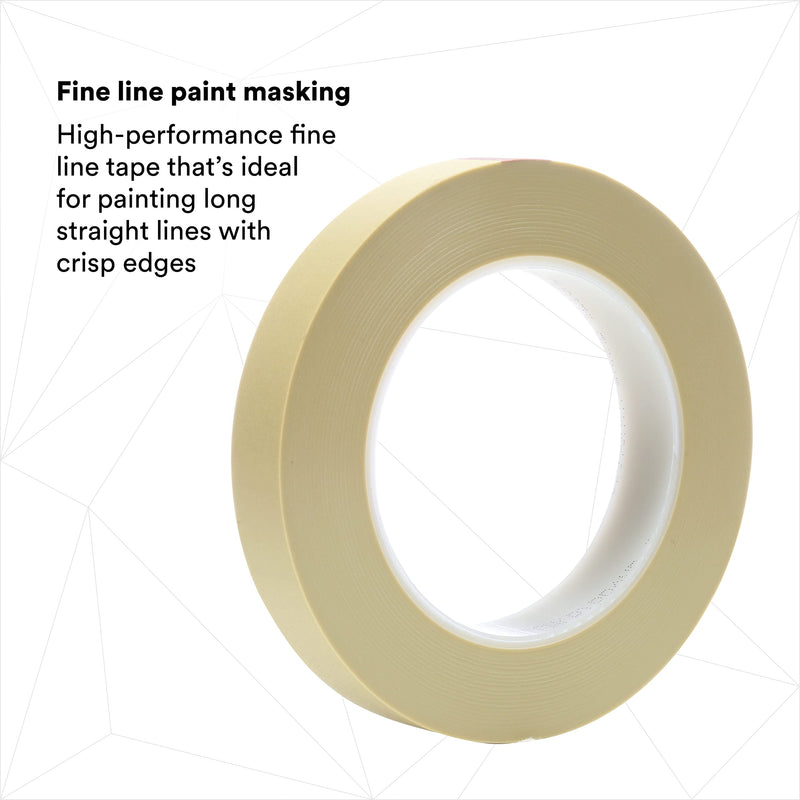 Scotch Fine Line Tape 218, High-Performance, Polypropylene Plastic, Instant Adhesion, Moisture and Solvent Resistant, Green Color, 3/4 in x 60 yd, 5.0 mil, 1 Roll 19 mm X 55 m
