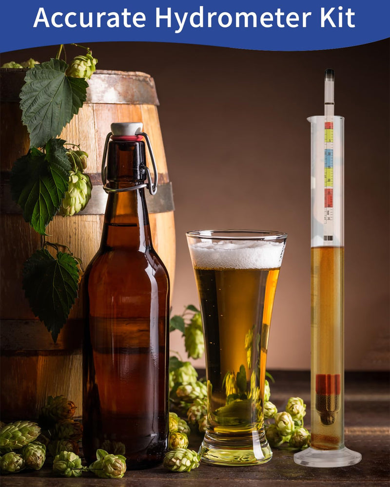 [Australia - AusPower] - CIMALAB Triple Scale Hydrometer, Plastic Specific Gravity Hydrometer for Wine Making, Beer & Kombucha, Mead Making Kit, Brix, ABV Tester, Hydrometer Alcohol Tester for Wine Making Supplies + Test Jar Plastic triple scale hydrometer kit with test jar 