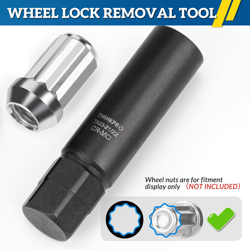 [Australia - AusPower] - 10 Spline Lug Nut Key Replacement for TA23-21/22, Compatible with Bimecc 10-Spline Lug Nuts and Lug Bolts,10 Point Spline Lug Nut Key,Passenger 21MM and 22MM Hex Drive, CR-MO 