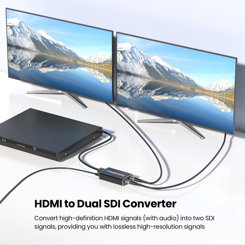 [Australia - AusPower] - HDMI to SDI Converter, Support Dual Port SDI Output, 4Kx2K/60Hz HDMI 2.0 Input and 3G-SDI/HD-SDI Output, Auto Format Detection & Audio Embedder 
