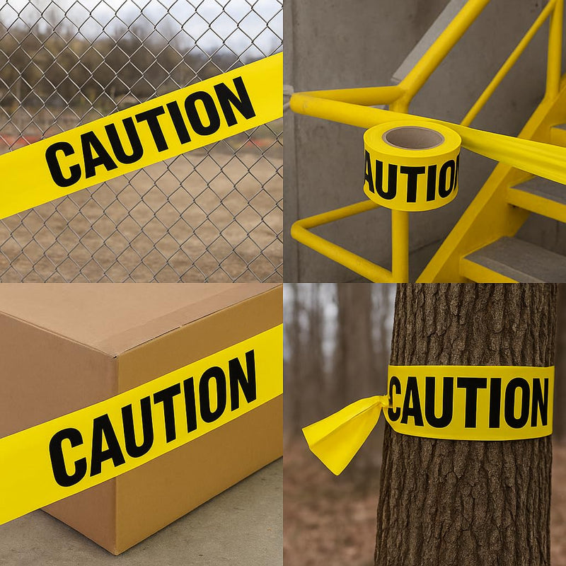 SINGHAL Yellow Caution Barricade Tape - 3 Inch x 1000 ft | High Visibility Safety Warning Tape for Construction Sites, Hazard Areas, Crime Scene & Outdoor Use
