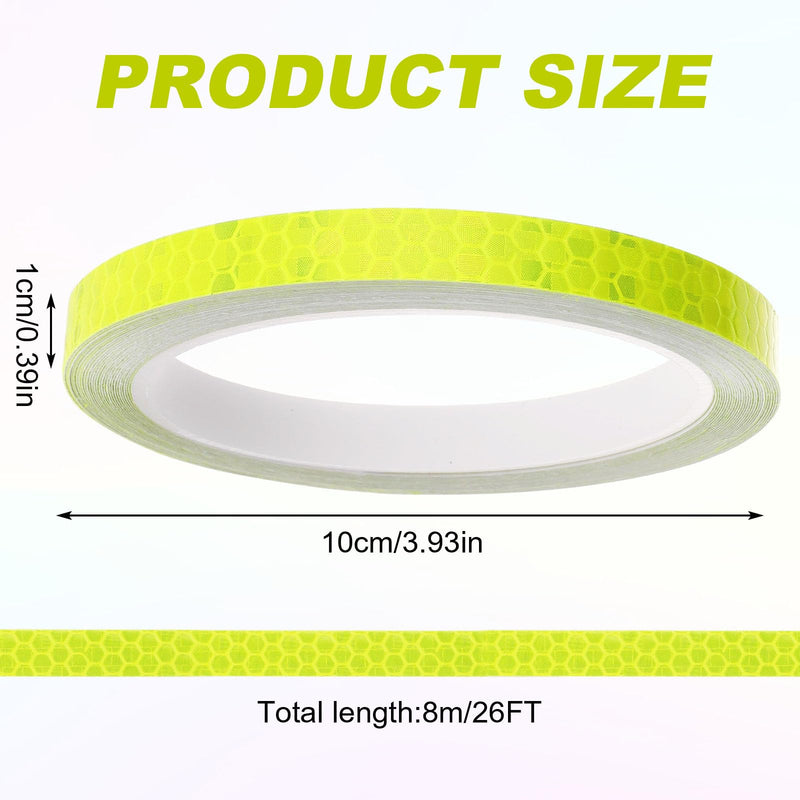 TIESOME Neon Reflective Tape 0.4In x 26 Feet, Safety Warning Glow in The Dark Tape High Viscosity Waterproof Durable Lasting Color Neon Tapes Outdoor DOT Auto Stickers (Yellow) Yellow