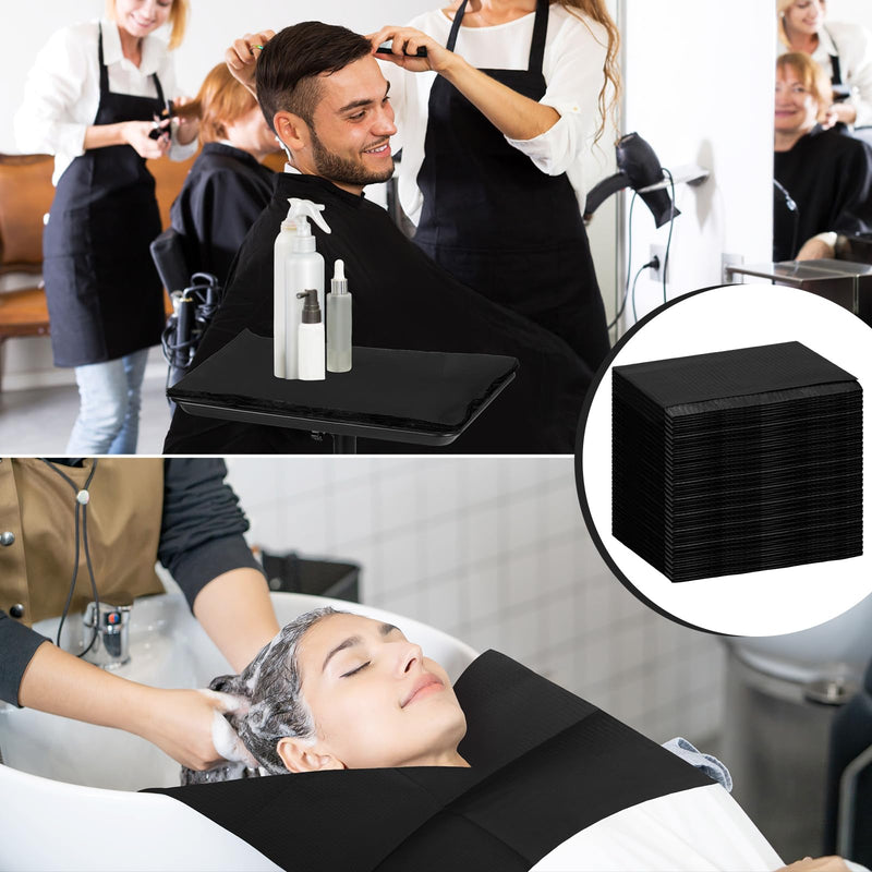 [Australia - AusPower] - 100 Pcs Disposable Salon Tray Cover 13 x 18 Inch 3 Ply Waterproof Pink or Black Salon Tray Protector Cover(Black) 