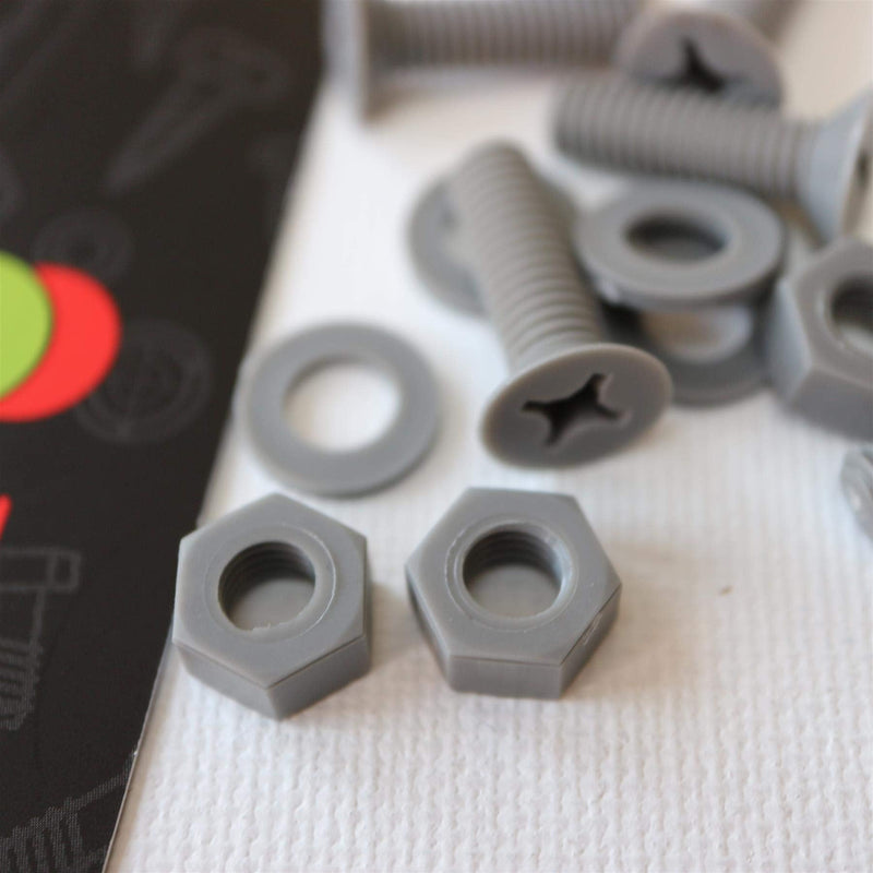 [Australia - AusPower] - 20 x Grey Countersunk Screws Polypropylene (PP) Plastic Nuts and Bolts, Washers, M6 x 20mm, Anti-Corrosion, Chemical Resistant, Gray, (15/64 x 25/32 in) 