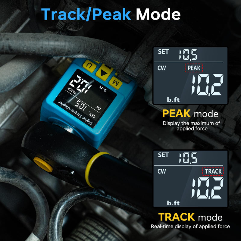 [Australia - AusPower] - Upgrade Digital Torque Adapter, (±1% Accuracy, 12.5-250Ft-lb), 1/2" Digital Torque Wrench Adapter for Car, Versatile Meter - Smart Alert | Peak/Track | Preset | Store/Delete, for Automotive(340N.m) 12.5-250Ft-lb/17-340 Nm 1/2-Inch 