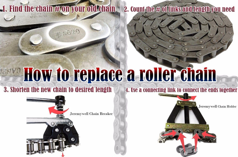[Australia - AusPower] - Jeremywell 40NP Nickel Plated Roller Chain 10 Feet with 2 Connecting Links, Heat Treated, Corrosion Resistant, Eliminates Stress Cracking, unwanted wear, and Easy Corrosion 2 Master Link 