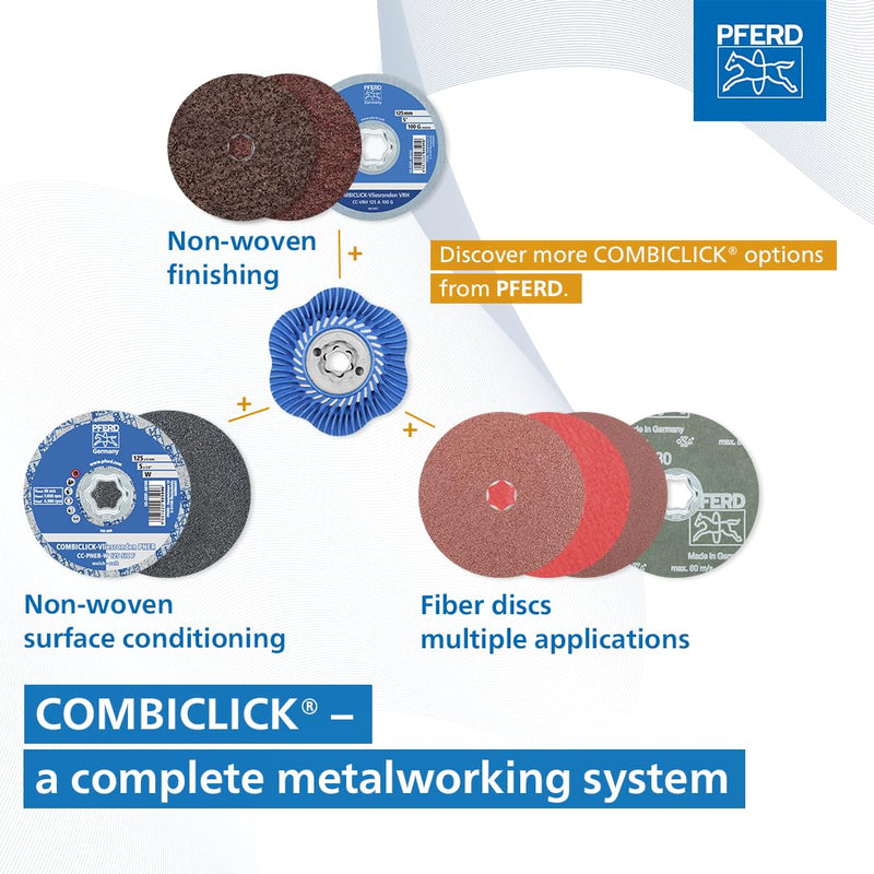 [Australia - AusPower] - PFERD COMBICLICK® Backing Pad, 1 pc. | Hard Hardness | 4-1/2 inch and 5 inch Dia. | 5-8/11 Thread | CC-H-GT | 69478 - for Angle Grinders Colorless 