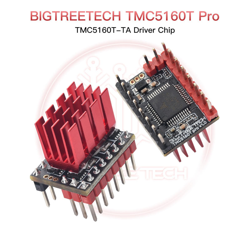 BIGTREETECH TMC5160T Pro V1.0 SPI Stepper Motor Drivers Mute Driver with Heatsink Ultral Silent for Octopus Pro SKR V1.4 Turbo SKR 3 Mini E3 Ender 3 3D Printer Control Board Pack of 2 | Mute Driver with Heatsink Ultral Silent for Octopus Pro SKR V1.4 T...