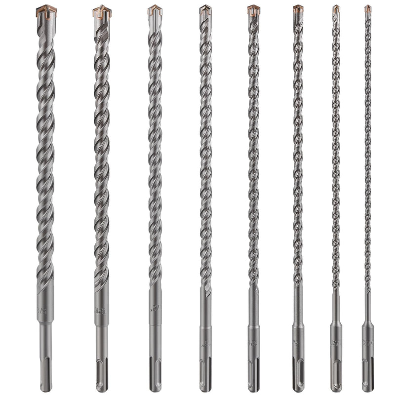 [Australia - AusPower] - Concrete Drill Bit lengthening 1pcs 1/2" X 18"-16" Cross-Type Double Thread Carbide Material Suitable for Concrete, Brick, Cement Walls, Stone, extra long Hammer Drill Bits for Concrete 1/2 in 18" 