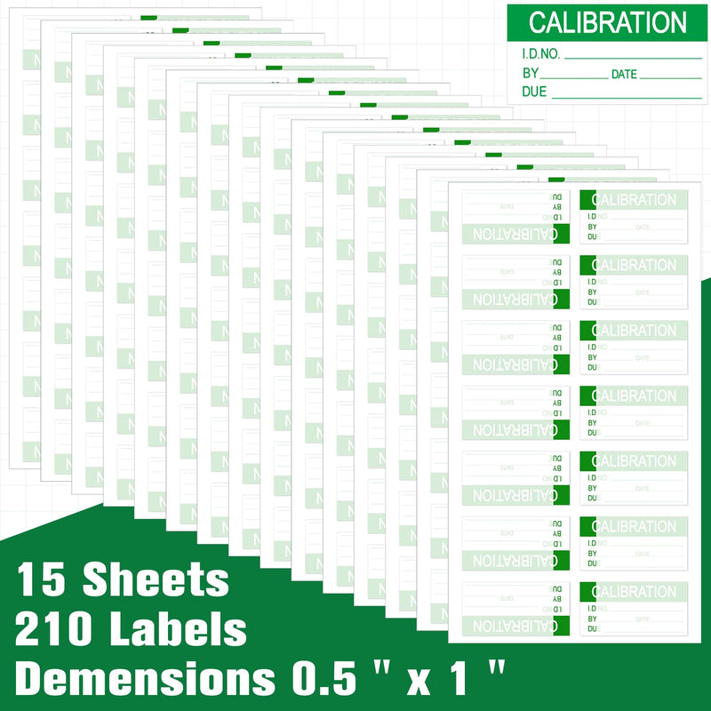 Harloon 210 Pcs Mini Self Laminating Calibration Labels 0.5"x1" Waterproof Adhesive Stickers with Clear Flap for Nist and Iso-900 Calibrations, Inventory, Quality Control Organization 0.5"x1"