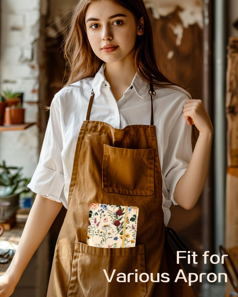 [Australia - AusPower] - Server Book for Waitress Cute Serving Books with Zipper Pocket Accessories Leather Server Check Book Restaurant Waiter Server Booklet Ticket Book Holder Flower Floral 