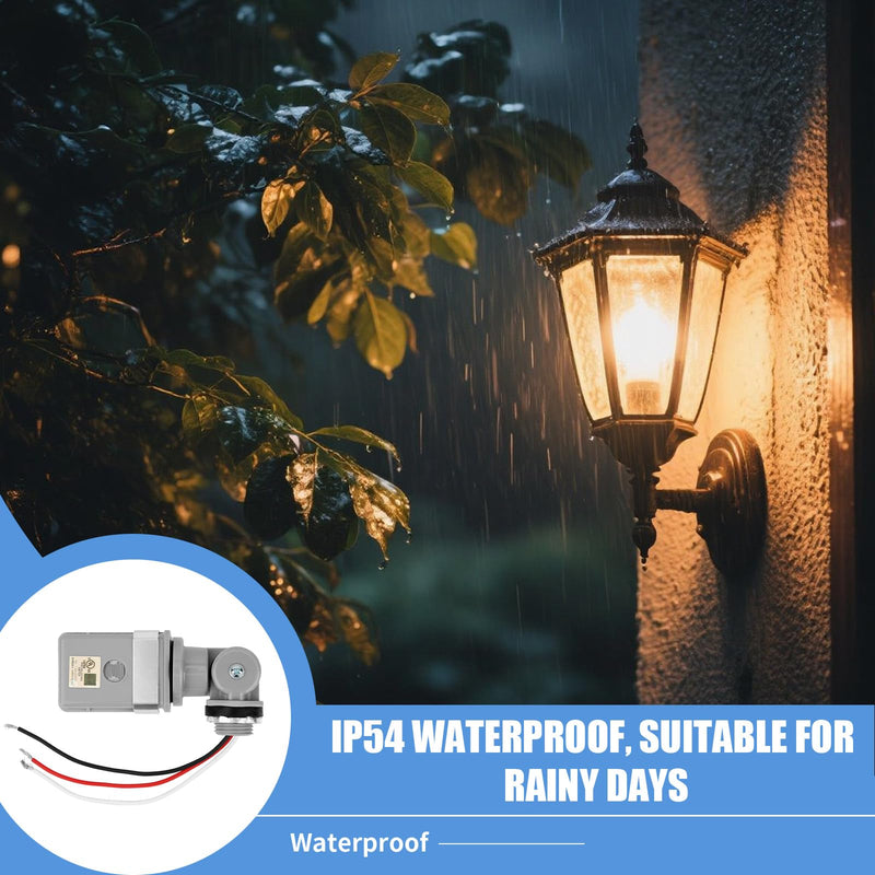 [Australia - AusPower] - Photocell Sensor for Outdoor Lights, 120VAC 50/60Hz Controls Lighting Dusk to Dawn IP54 Waterproof Photoelectric Switch with Swivel Mount for LED/Halogen/CFL in Street Yard Landscape 1 