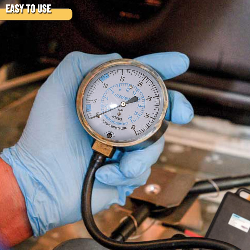[Australia - AusPower] - Manometer Gas Pressure Tester, Manometer LP Gas Pressure Tester Gauge 0-35" W.C, 1/8" NPT Fitting with Barbed Connection, 40" Hose 0-35" W.C Manometer gas pressure tester 