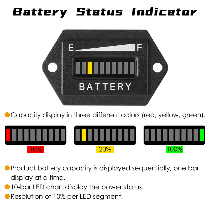 [Australia - AusPower] - Lead Acid Battery Indicator Meter Gauge/Waterproof Battery Capacity Meter,Universal LCD Digital Battery Discharge Alert,Use for Golf Cart,Fork Lifts,Star Car,EZGO,Yamaha Club Car (36V) 36V 