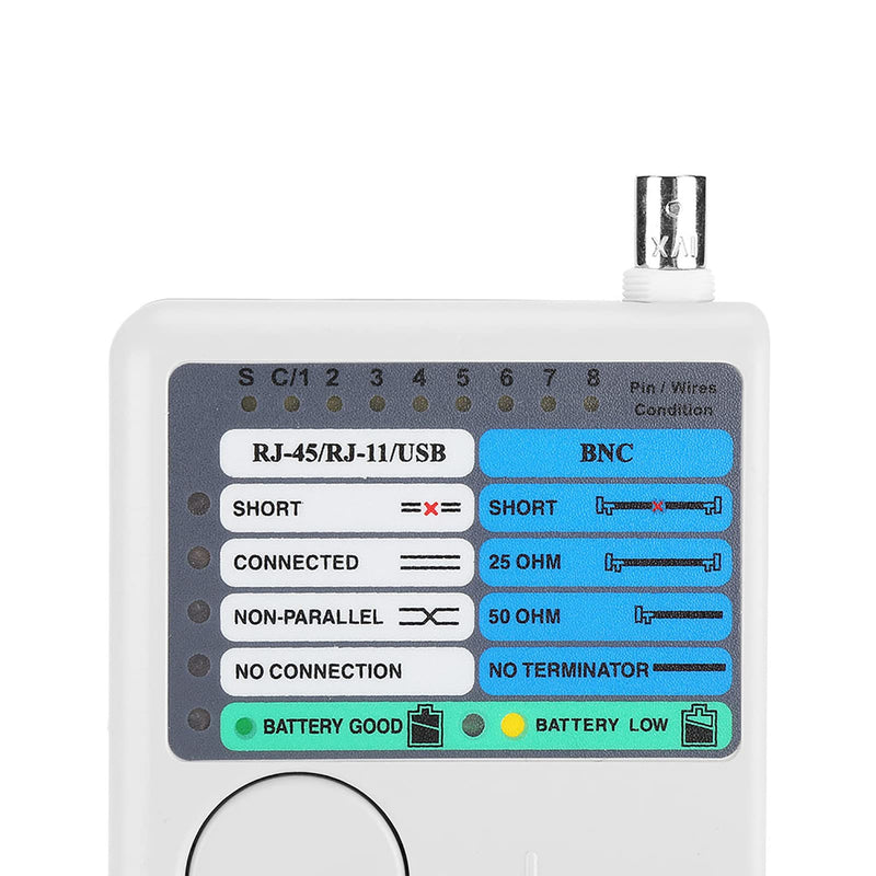 [Australia - AusPower] - Network Tester, Cable Tester, USB LAN Tester, Network Meter, Patch Cable Line Tester, LAN Tester, for RJ45 RJ11 BNC Cable, Short Circuit, Cross Interrupt State 