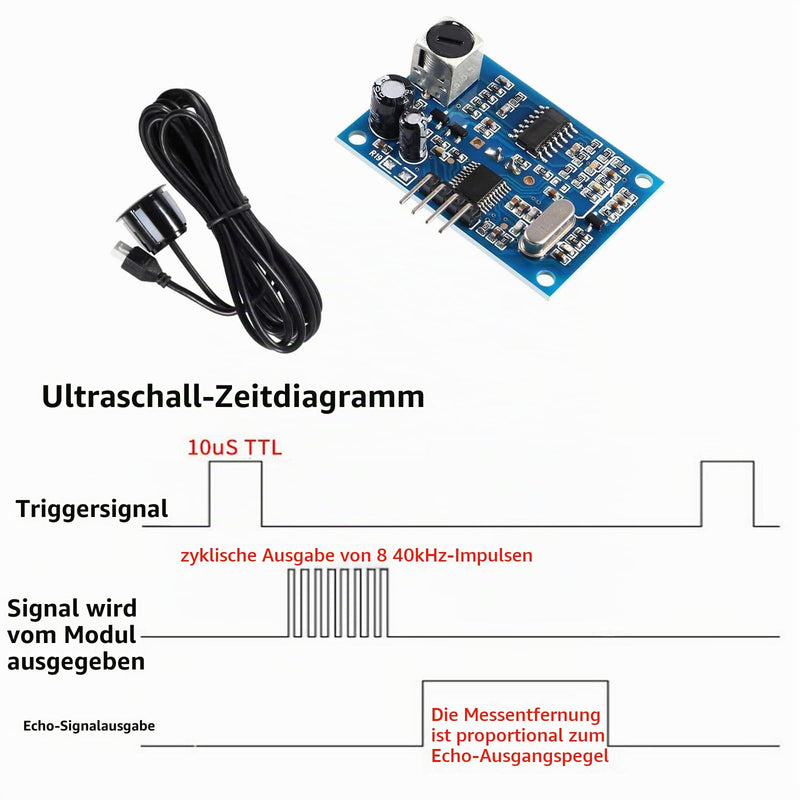JSN-SR04T Ultrasonic Sensor Waterproof Module 5V Pack of 2 | With waterproof sensor, ultrasonic distance measuring module, 2 pieces, 5V ultrasonic sensor, waterproof module, JSN-S