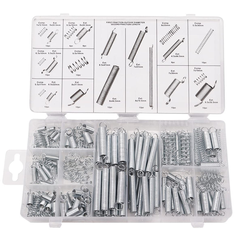 [Australia - AusPower] - 200PCS Spring Assortment Kit Zinc Plated Extension and Compression Springs Kit with 20 Different Sizes for Home Repairs & DIY 20 Sizes 