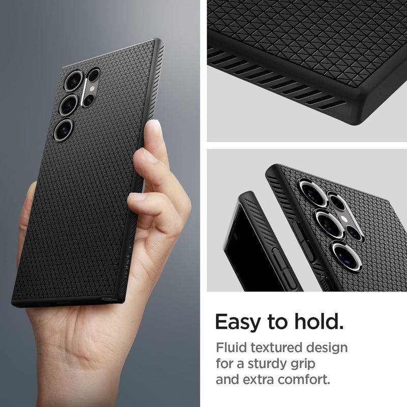 [Australia - AusPower] - Spigen Liquid Air Designed for Galaxy S24 Ultra Case (2024), [Military-Grade Protection] - Matte Black 