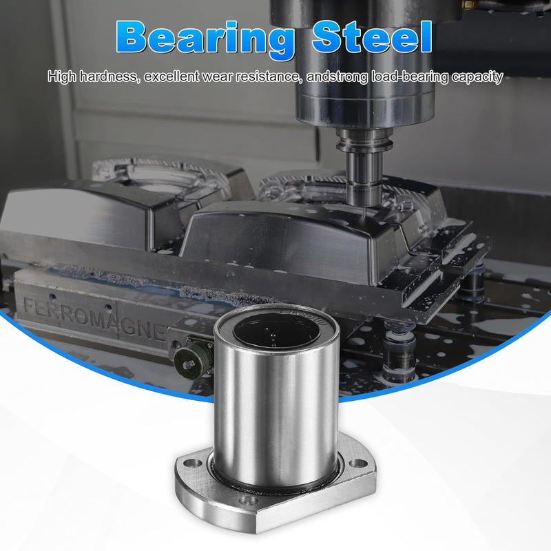 [Australia - AusPower] - PATIKIL LMH30UU Linear Ball Bearings 30mm Bore Dia 45mm OD 51mm Long 6.5mm Hole, 2Pcs Round Flange Linear Motion Bushing Double Side Rubber Sealed Rod Liner Shaft for Machine 3D Printer 2 