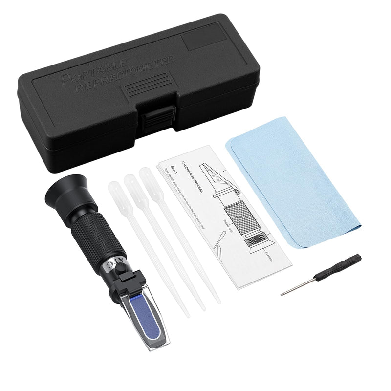 Proster Red Wine Refractometer Grape Wine Refractometer Wine Making Kit Brix Refractometer ATC Refractometers Brix Scale 0-40% Measures Sugar Content to Predict Alcohol Degree for Fruit Wine Black Brix 0-40%