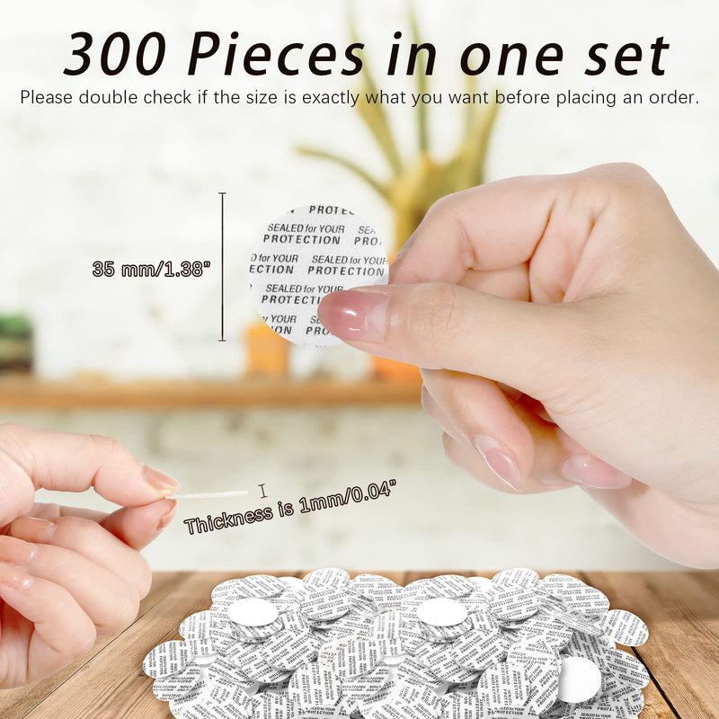 [Australia - AusPower] - Tondiamo 300 Pcs Pressure Sensitive Foam Lid Liner Bottle Seals Waterproof Safety Tamper Resistant Sealing Gasket Activated Seals for Glass Jar Plastic Lid Canning Vials(1.38 Inch/ 35 mm) 1.38 Inch/ 35 mm 