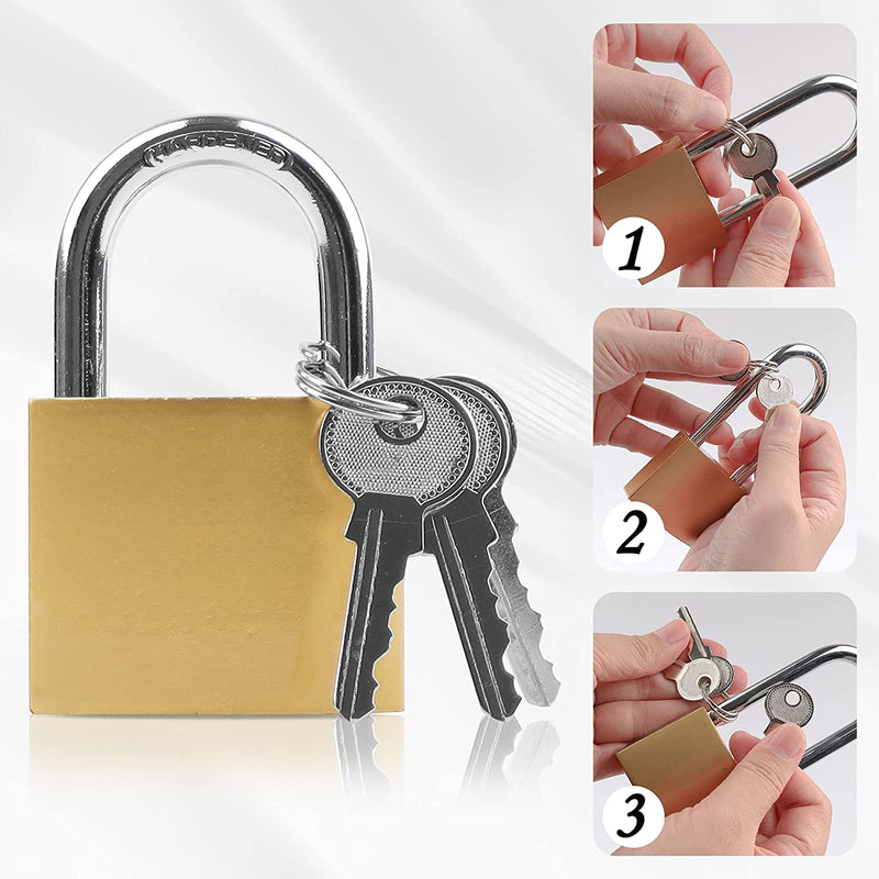 [Australia - AusPower] - Lock 32mm, 2 Pcs Padlocks, Small Padlock with Keys (keyed Alike), Lock with Key Padlock for Travel Bags, Gym Locker Padlocks, Keyed Padlocks (Yellow) 2 PCS 32mm Yellow 