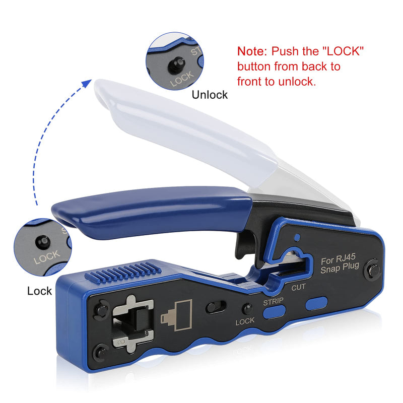 RJ45 Crimp Tool Kit Pass Through Ethernet Crimping Tool Kit(Tool Set 701) | Ethernet Crimper for Cat5 Cat5e Cat6 Pass Through Modular Plugs, All-In-One RJ45 Crimper Kit, Good Workmanship, Easy to Use Tool Set 701