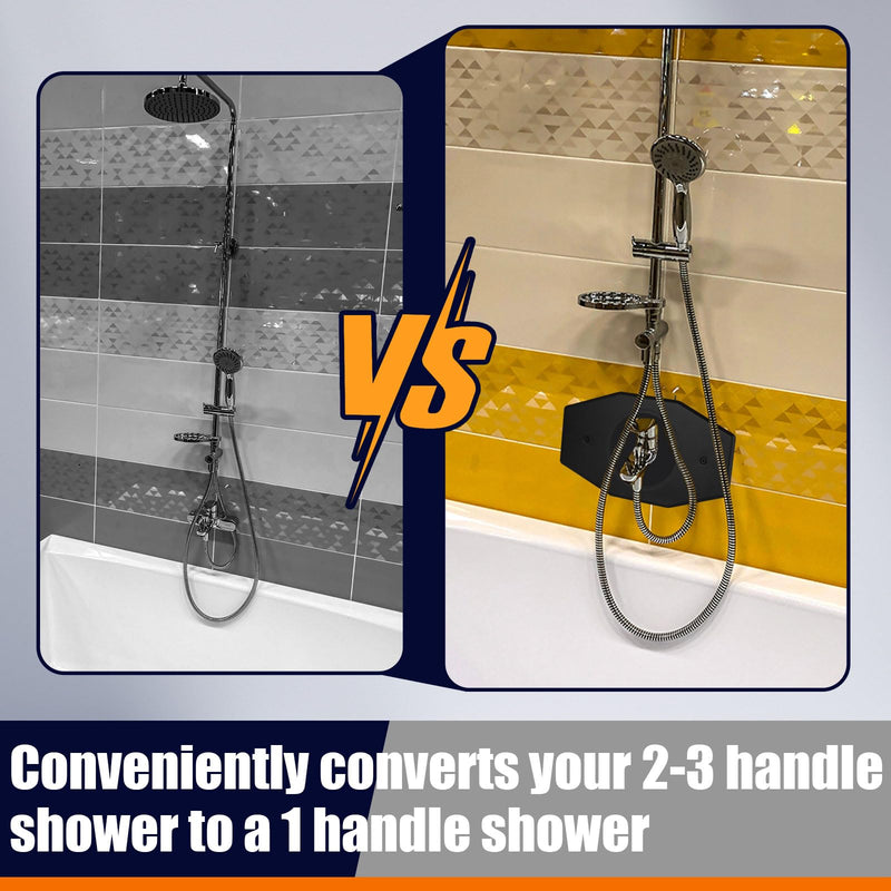 Tandefio 1 Set One Hole Remodel Plate Compatible with Moen Renovation Shower Cover Plate Compatible with Delta Tub Valve for 2 Handle or 3 Handle Shower Updates (13" X 7.5",Matte Black) 13" X 7.5" Matte Black