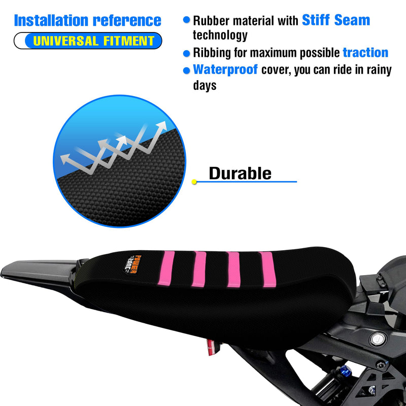 Gripper Dirt Bike Seat Cover Compatible with Sur Ron Light Bee X/S, Motorcycle Electric Bike Seat Covers (Pink) Pink