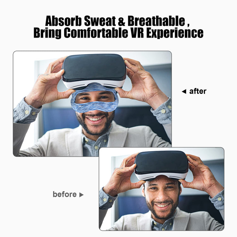 [Australia - AusPower] - SAYAFAN VR Eye Mask, Adjustable Breathable VR Sweat Band for Meta/Oculus Quest 2/3, HTC Vive, PS, Gear, VR Workouts (3PCS) Colourful 