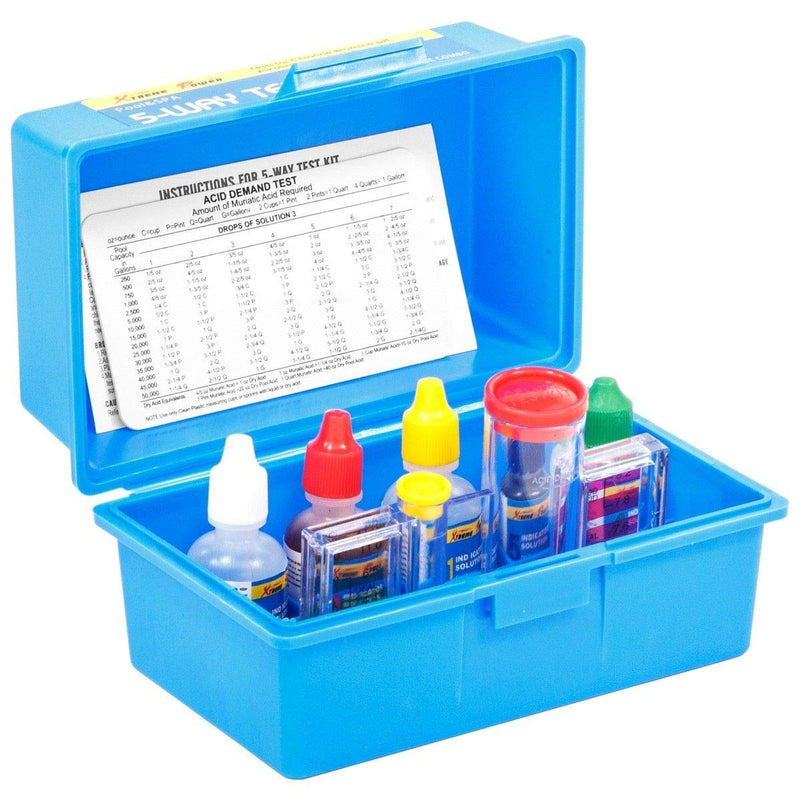 [Australia - AusPower] - XtremepowerUS 5-Way Swimming Pool Test Kit pH, Chlorine, Bromine, Alkalinity Chemistry Testing with Case Spa, Inground Above Ground Pool Residential 