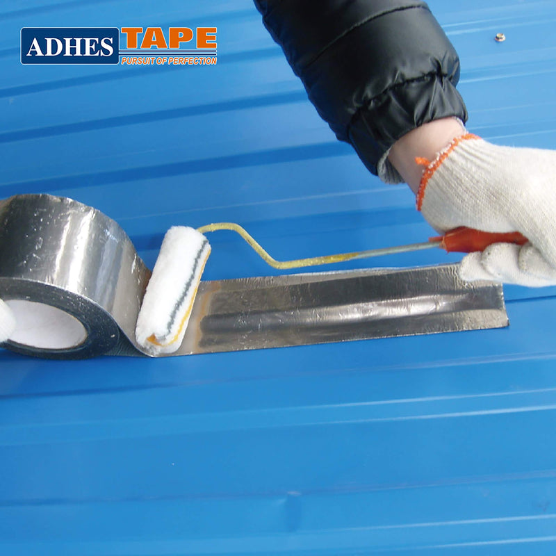 ADHES Premium Aluminum Foil Tape, 2 Inch x 210 Feet (70 Yards), Heat Proof Tape Withstand from 80°C to 100°C, Metal Duct Tape for HVAC, Sealing & Patching, Dryer Vents Pipe 50mm x 64m 1