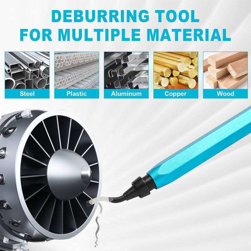 [Australia - AusPower] - Deburring Tool Set with 11pcs High Speed Steel Swivel Blades, Deburring Tool 3D Printing Burr Removal Blades, Deburring Tools for Metal, Resin, PVC Pipes, Copper, Plastic, Aluminum 