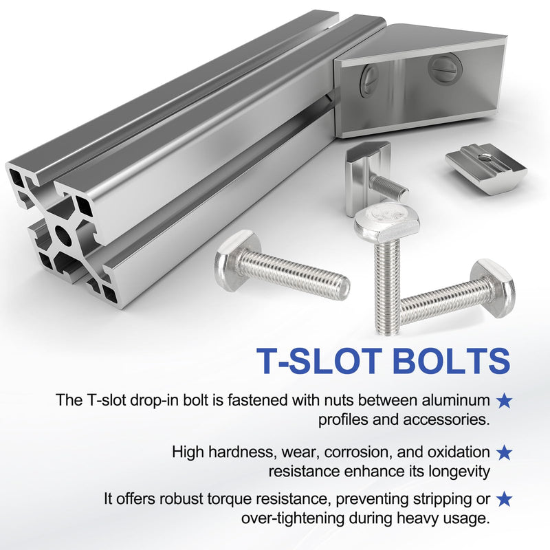 [Australia - AusPower] - PATIKIL M8 x 35 mm T Slot Bolts, 5 Pcs 304 Stainless Steel Drop-in Bolt T Shape Stud Sliding Screw Metric Thread Hammer Head Bolt for T Track, Silver M8x35mm 