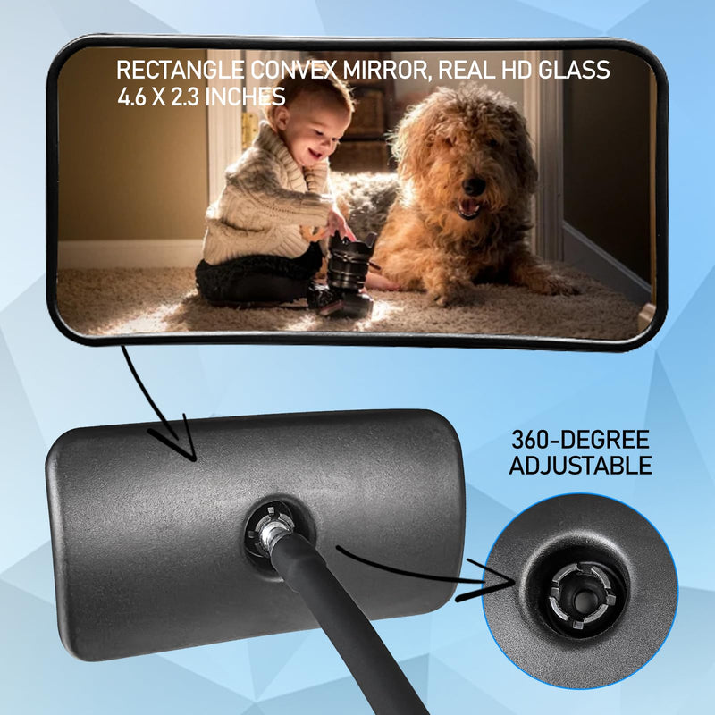 [Australia - AusPower] - Clip-On Security Cubicle Mirror to See Behind You - Convex Office/Desk Safety Mirror for Rear View Monitors, Personal Security (4.6"x2.3", 1-Pack) 1PCS 