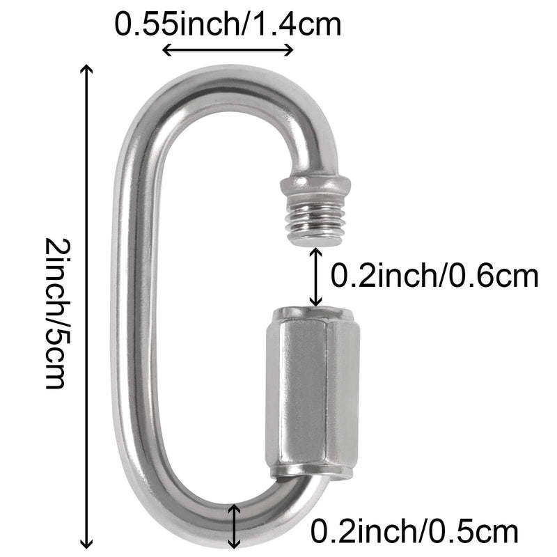 [Australia - AusPower] - 20 Pack M5 3/16 Inch Quick Link, 648 Lbs Stainless Steel Threaded Chain Connector Heavy Duty D Shape Locking Repair Link for Backpack DIY Accessories M5 20 PCS 
