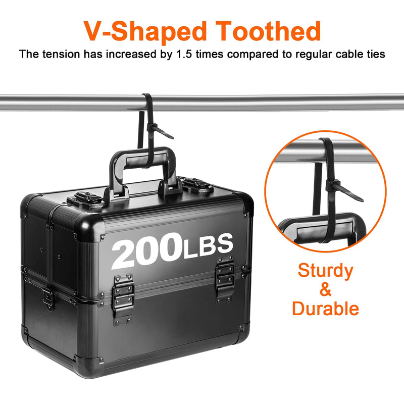 [Australia - AusPower] - Zip Ties Heavy Duty 12 inch，V-Shaped Toothed Double Sided With 200 LBS Tensile Strength Cable Ties ，Extra Large Wire Ties Adjustable Nylon Tie Wraps for Indoor Outdoor Patented Design（80 Pack Black） 