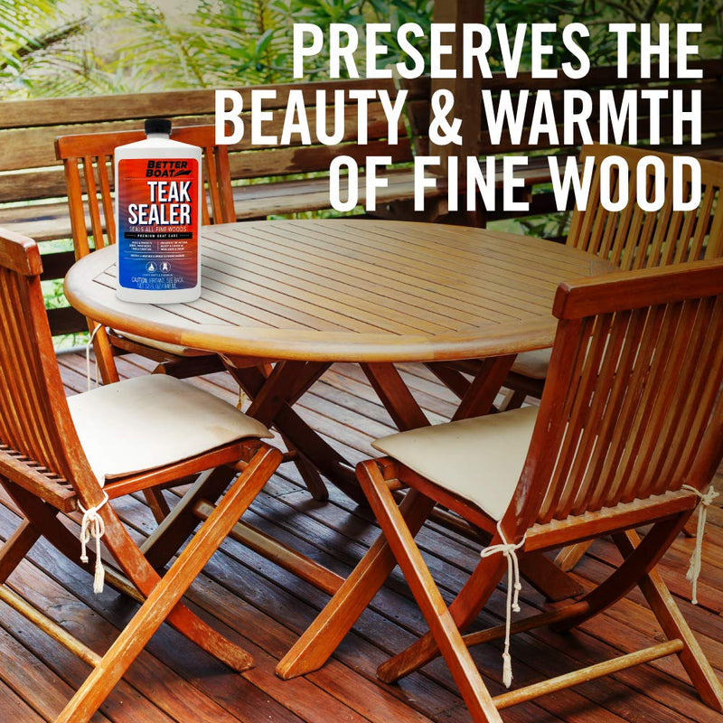 Better Boat Teak Cleaner and Brightener for Wood, Teak Oil or Sealer for Boats, Indoor Furniture, Shower Stools, and Outdoor Wood Furniture Restorer for Stains Teak Sealer Oil