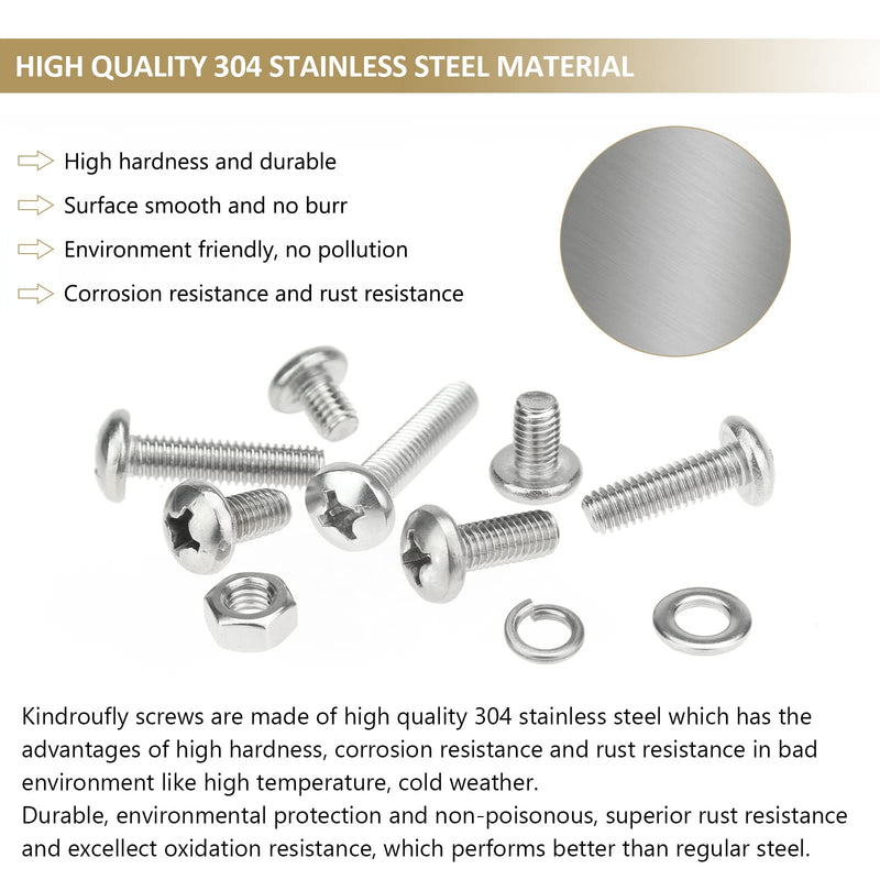 [Australia - AusPower] - 102 Pieces M6 x 10/12 /16/20 /25/30 /35mm Phillips Pan Head Machine Screws Nuts Washers Assortment Kit, 304 Stainless Steel, Fully Machine Thread 