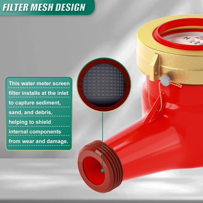 [Australia - AusPower] - Hot Water Meter, 3/4" NPT Thread Couplings, with Brass Coupling Pipe Fitting, Horizontal Install, for use in Home hot Water Systems 