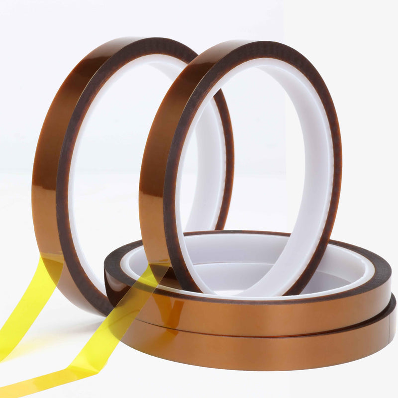 [Australia - AusPower] - Valley'sYuMiao 4Rolls,10mm×108fts, Heat Tape for Sublimation, Heat Resistant Tape, Heat Transfer Tape, Polyimide Tape, No Residue, Max Temp 500℉/260℃/533K, Total 432fts 4Roll 500℉max 