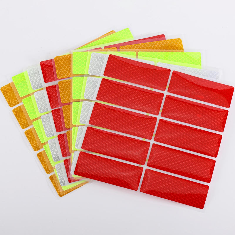 acDesign 80 PCS Reflective Stickers, High Visibility Reflective Tape, High Vis Tape Safety Reflective Tape for Car Motorcycle Bike Trailer Helmet Mailbox Bag, 1.18 x 3.15 Inch