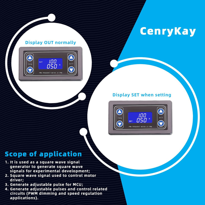 [Australia - AusPower] - Adjustable Signal Generator,PWM Pulse Frequency Duty Cycle Rectangular Wave Square Wave Signal Generator DC 3.3-35V 5-30mA LCD Display Module 3.3V-35V Adjustable 