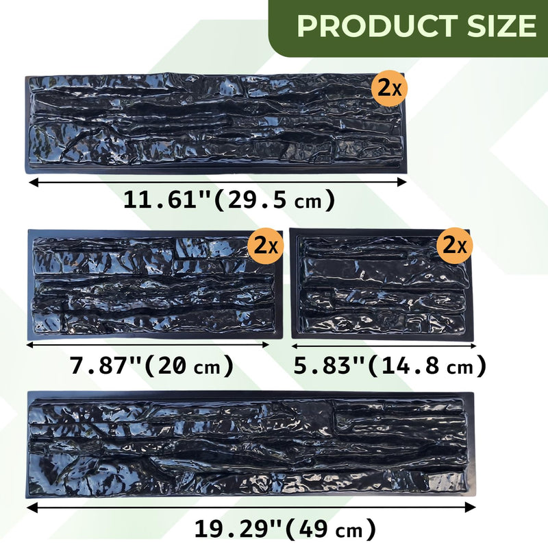 7 pcs ABS 2mm Flagstone Limestone Natural Stone Mold Plastic Cement Molds Cement Wall Mould Concrete Tile Brick DIY Forms - De Pared Moldes para Cemento Rock Molds for Concrete Prensa 7 pcs Brick Molds