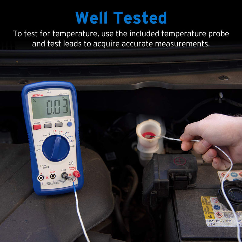 [Australia - AusPower] - Etekcity Professional Digital Multimeter Voltmeter A1000, AC/DC Voltage Tester, TRMS 6000 Counts, Current, Resistance, Frequency, Continuity, Capacitance, Diode, Temperature, NCV Pale Blue 