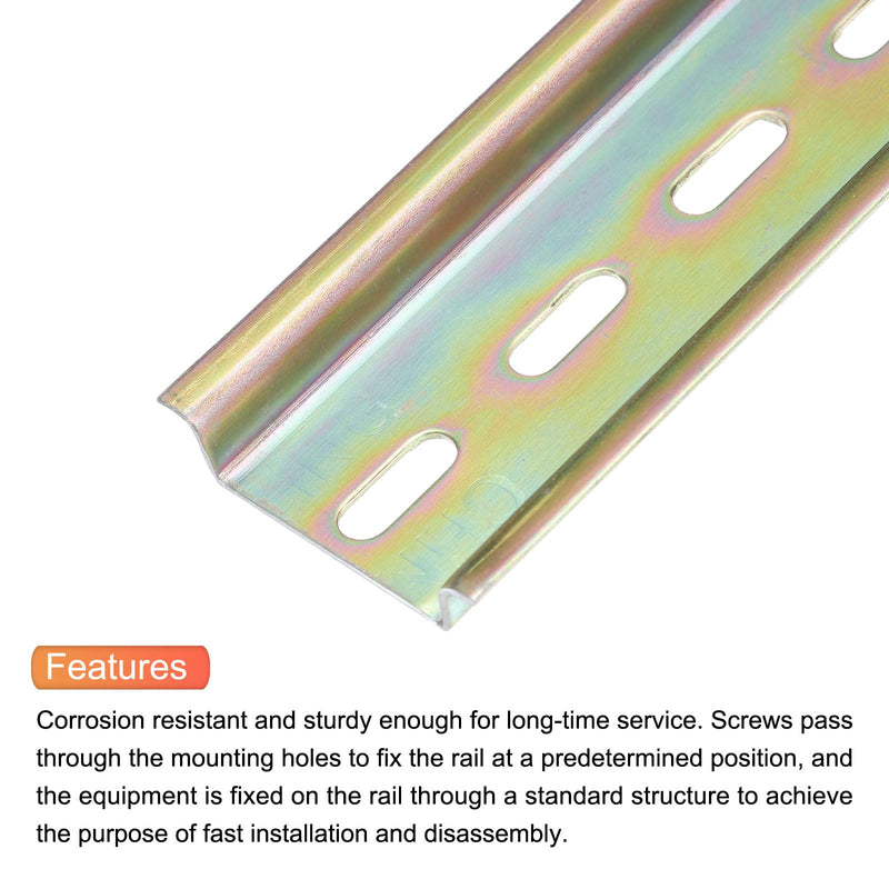[Australia - AusPower] - MECCANIXITY DIN Rail Slotted Iron Mounting Guide 10 Inch x 1.4 Inch x 0.3 Inch for Electrical Industrial Products Iridescent 4 Pcs 