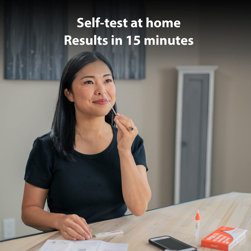[Australia - AusPower] - iHealth COVID-19 Antigen Rapid Test, 1 Pack, 5 Tests Total, FDA EUA Authorized OTC at-Home Self Test, Results in 15 Minutes with Non-invasive Nasal Swab, Easy to Use & No Discomfort 